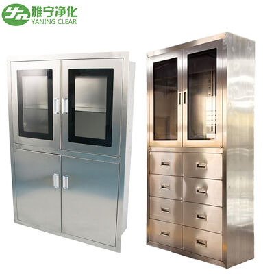 Ιατρικό ντουλάπι από ανοξείδωτο ατσάλι 304 με γυάλινη πόρτα και λειτουργία αντοχής στην υγρασία για αποθήκευση φαρμάκων σε νοσοκομείο