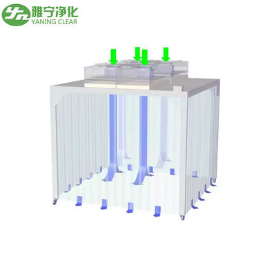 Προσαρμοσμένο μέγεθος από ανοξείδωτο χάλυβα SUS304 Καθαρό δωμάτιο με φίλτρο HEPA 99,99% αποτελεσματικότητα